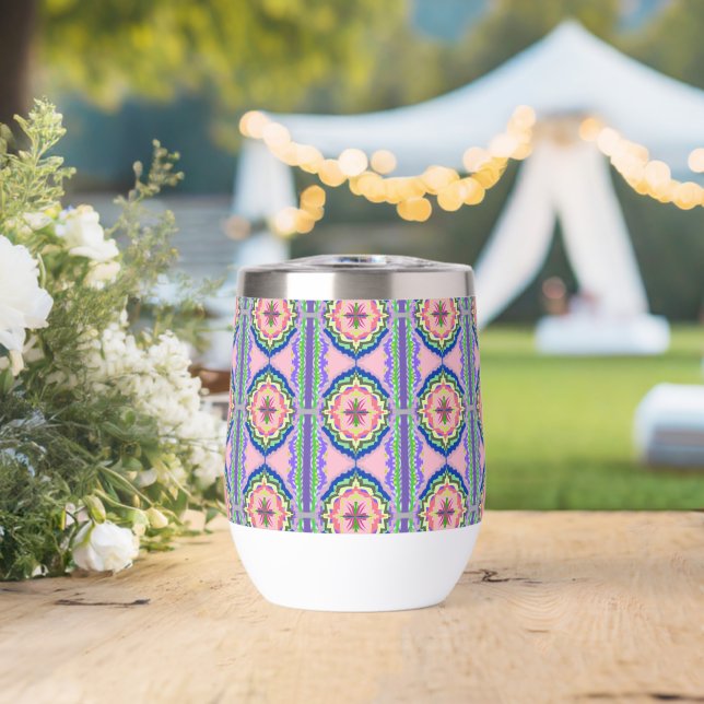Vibrant Bloom Kaleidoscope: Pink & Emerald Mandala (Wedding (Rotated))