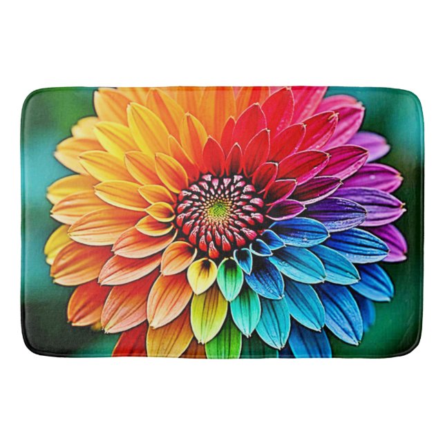 Vibrant Bloom of Hope and Joy Design Bath Mat (Front)