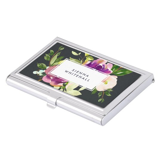 Vibrant Bloom | Personalised Watercolor Floral Business Card Holder