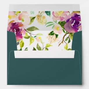 Vibrant Bloom Pre-Printed Return Address 5x7 Envelopes