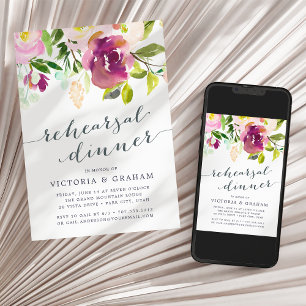 Vibrant Bloom Rehearsal Dinner Invitation