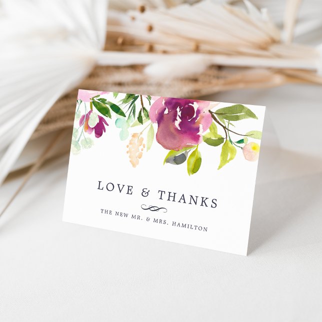 Vibrant Bloom | Watercolor Floral Thank You Card (Creator Uploaded)