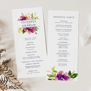 Vibrant Bloom Wedding Ceremony Program Programme