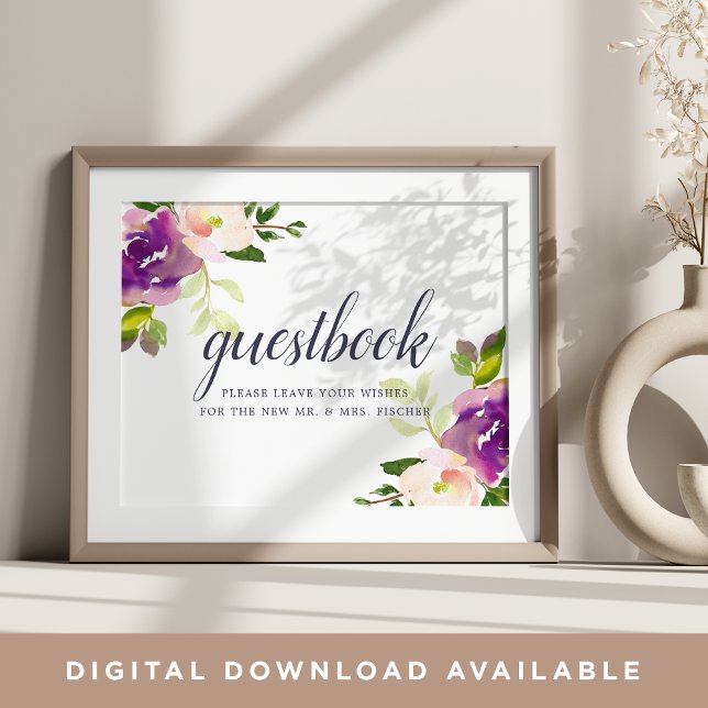 Vibrant Bloom Wedding Guestbook Sign (Creator Uploaded)