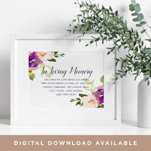Vibrant Bloom Wedding Memorial Sign