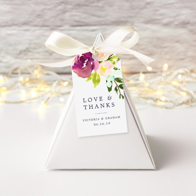 Vibrant Bloom Wedding Thank You Gift Tags (Creator Uploaded)