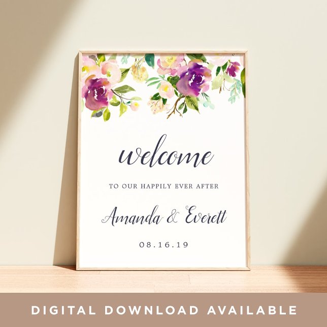 Vibrant Bloom Wedding Welcome Poster (Creator Uploaded)