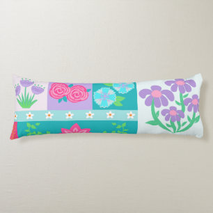 Vibrant Blooming Flowers Design Body Cushion