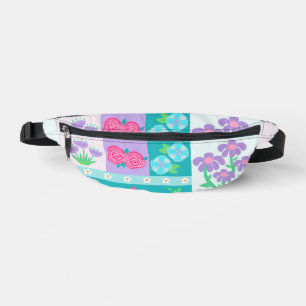 Vibrant Blooming Flowers Design Bum Bags