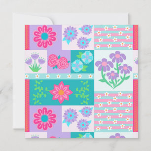 Vibrant Blooming Flowers Design Card