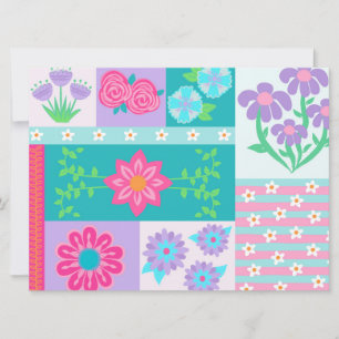 Vibrant Blooming Flowers Design Card