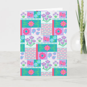 Vibrant Blooming Flowers Design Card