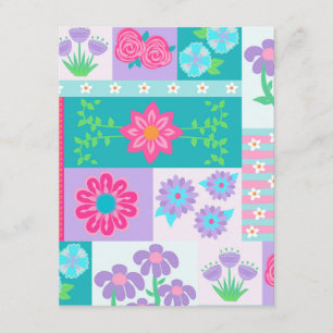 Vibrant Blooming Flowers Design Enclosure Card