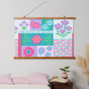 Vibrant Blooming Flowers Design Hanging Tapestry