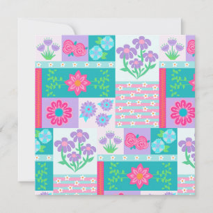 Vibrant Blooming Flowers Design Holiday Card