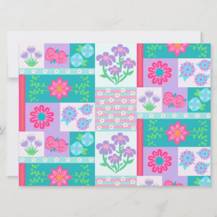 Vibrant Blooming Flowers Design Invitation