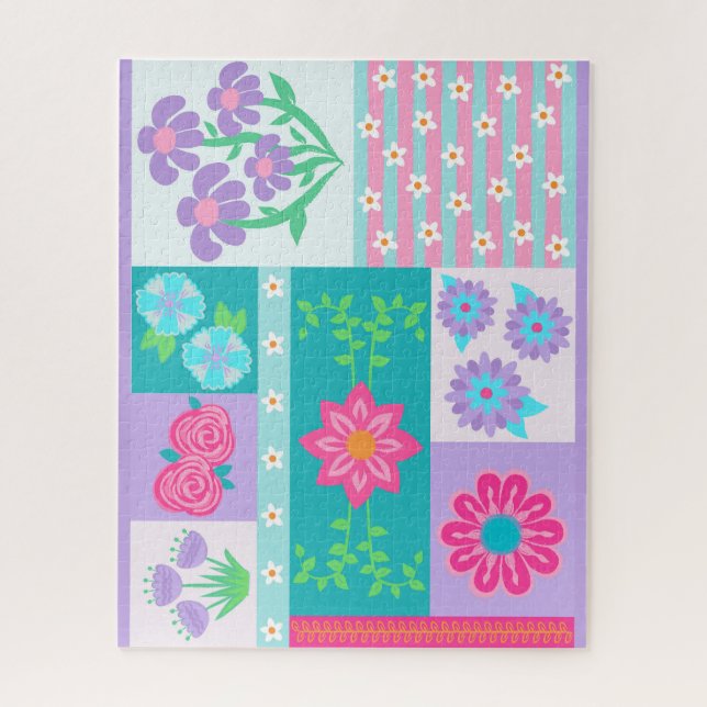 Vibrant Blooming Flowers Design Jigsaw Puzzle (Vertical)