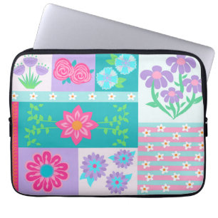Vibrant Blooming Flowers Design Laptop Sleeve
