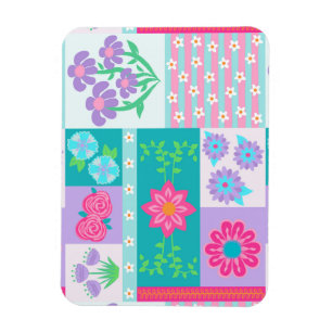 Vibrant Blooming Flowers Design Magnet