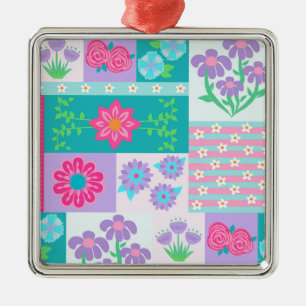Vibrant Blooming Flowers Design Metal Tree Decoration