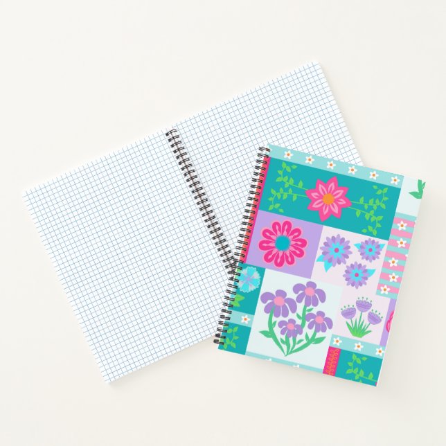 Vibrant Blooming Flowers Design Notebook (Inside)
