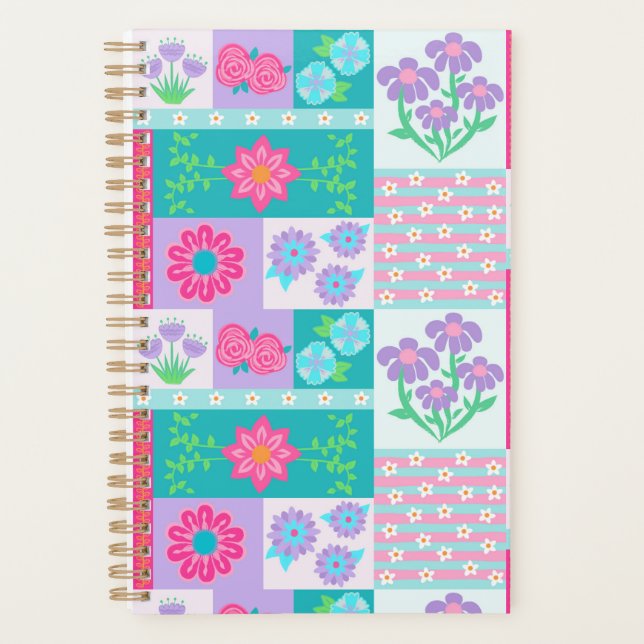 Vibrant Blooming Flowers Design Planner (Front)