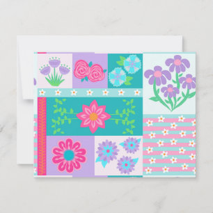 Vibrant Blooming Flowers Design RSVP Card