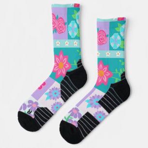 Vibrant Blooming Flowers Design Socks