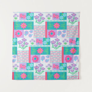 Vibrant Blooming Flowers Design Tapestry