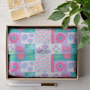 Vibrant Blooming Flowers Design Tissue Paper
