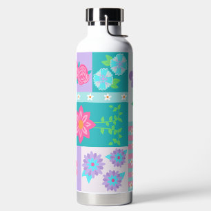 Vibrant Blooming Flowers Design Water Bottle