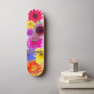 Vibrant Blooming Flowers Skateboard