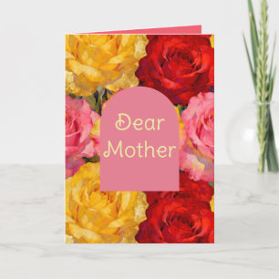 Vibrant Blooming Roses Holiday Card