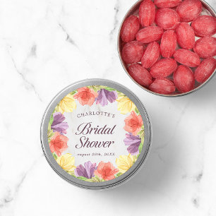 Vibrant Blooms Marble Bridal Shower Classic Round Sticker