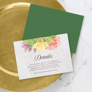 Vibrant Blooms Marble Details Enclosure Card