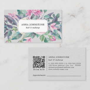 Vibrant Blooms QR Code   Appointment Business Card