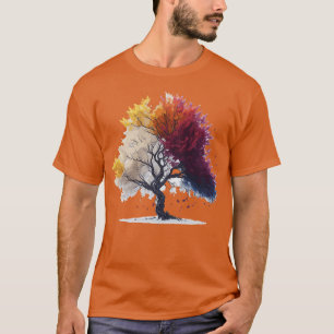 Vibrant Blossoms A Captivating Colourful Tree with T-Shirt