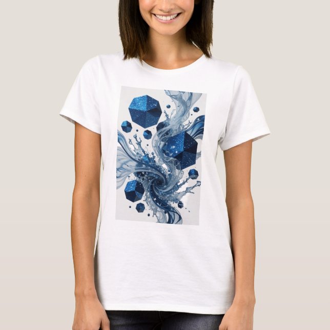Vibrant Blue ABSTRACT ART Graphic Tee (Front)