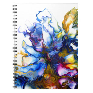 Vibrant Blue Abstract Fluid Art Agate Drawstring B Notebook