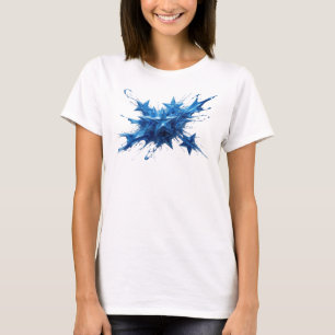 Vibrant Blue Abstract Stars Style Statement T-Shirt