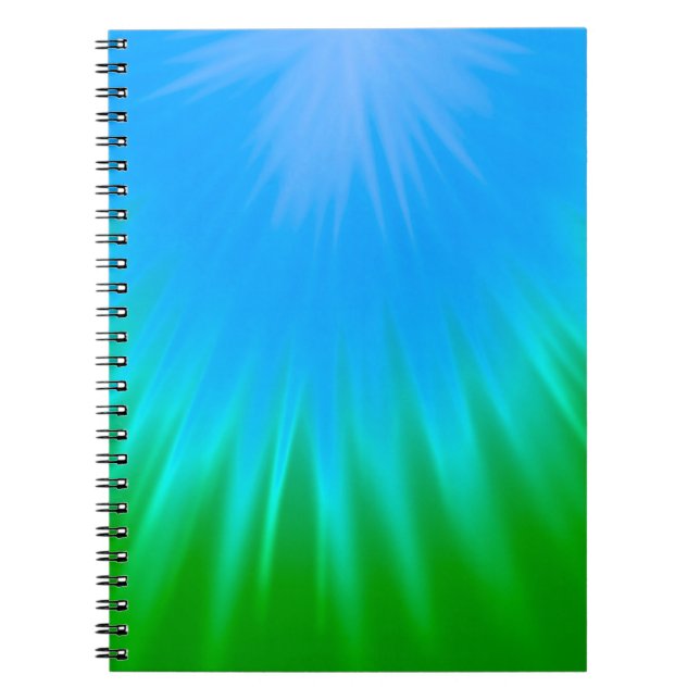 Vibrant Blue and Green Abstract Notebook (Front)