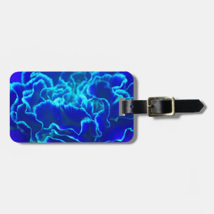 Vibrant Blue and Teal Carnation Flower Luggage Tag