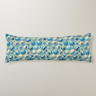 Vibrant Blue and White Decorative Spheres Body Cushion