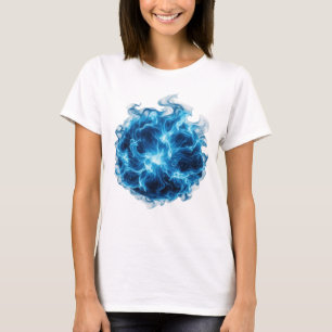 Vibrant Blue BLUE FIRE BALL Quote Design T-Shirt