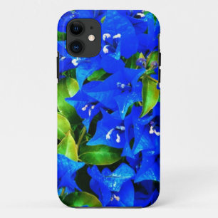 Vibrant Blue Bougainvillea Flowers iPhone 11 Case