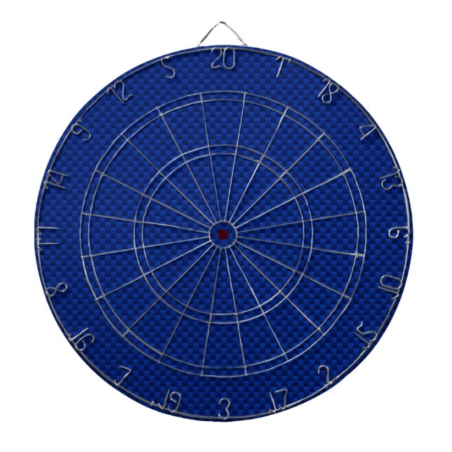 Vibrant Blue Carbon Fibre Like Print Background Dartboard (Front)