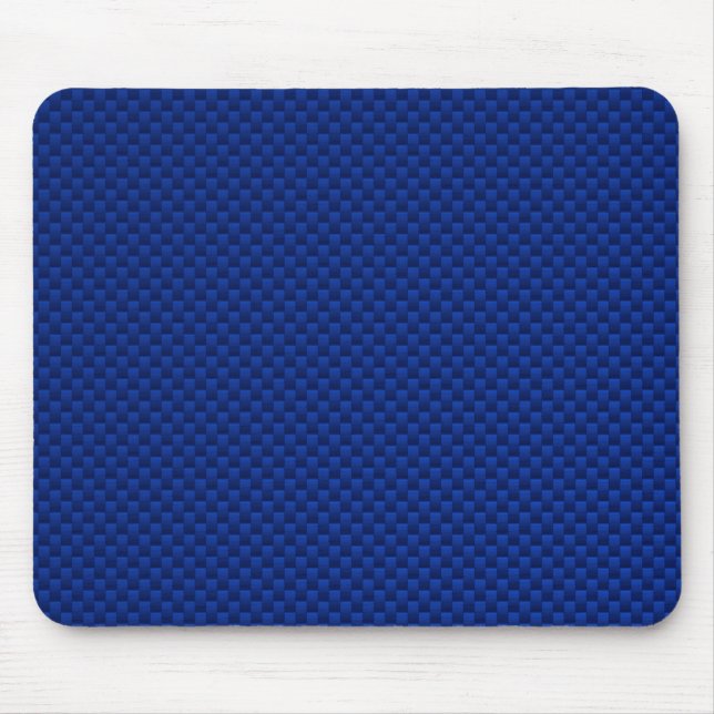 Vibrant Blue Carbon Fibre Like Print Background Mouse Mat (Front)