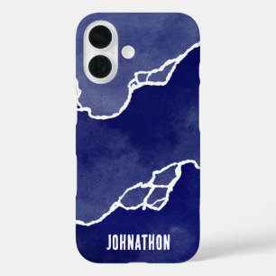 Vibrant Blue Coastal Tides iPhone 16 Case