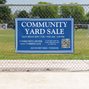 Vibrant Blue Community Yard Sale Banner