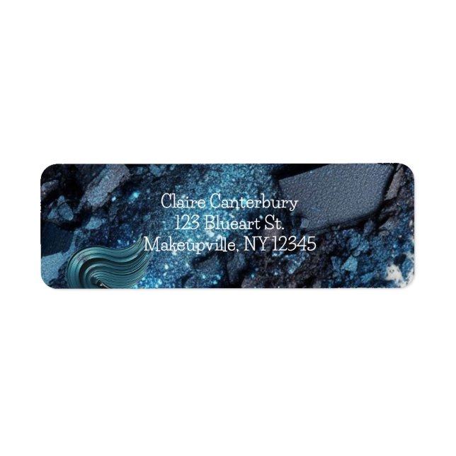 Vibrant Blue Glam Makeup Return Address (Front)